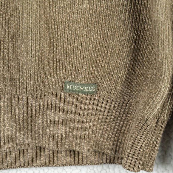 Blue Willis Denmark Sweater Womens Large Beige Striped Crew Oversized Ribbed - Picture 4 of 9